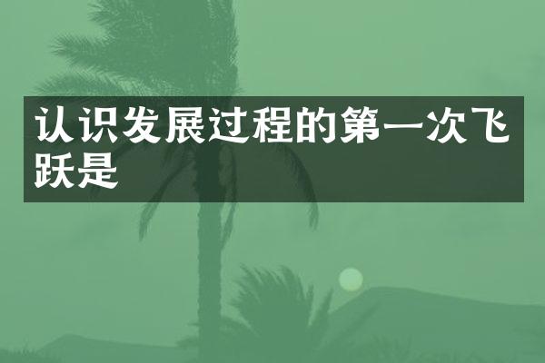 认识发展过程的第一次飞跃是