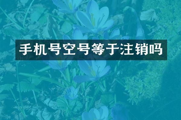 手机号空号等于注销吗