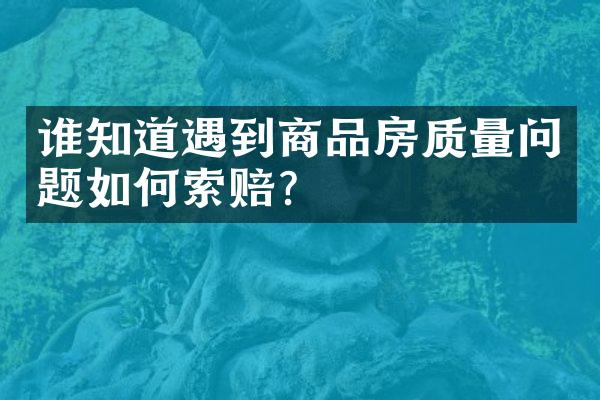 谁知道遇到商品房质量问题如何索赔？