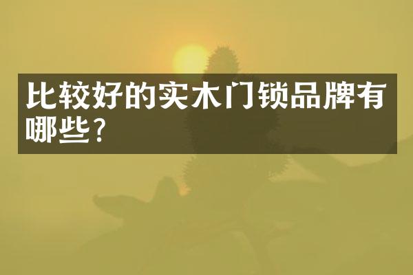 比较好的实木门锁品牌有哪些？