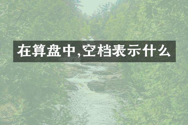 在算盘中,空档表示什么