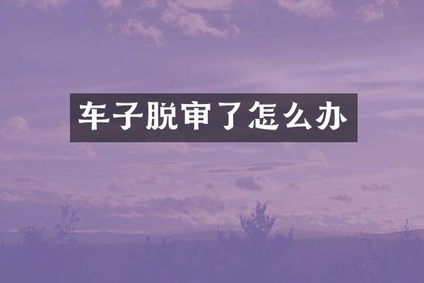 车子脱审了怎么办