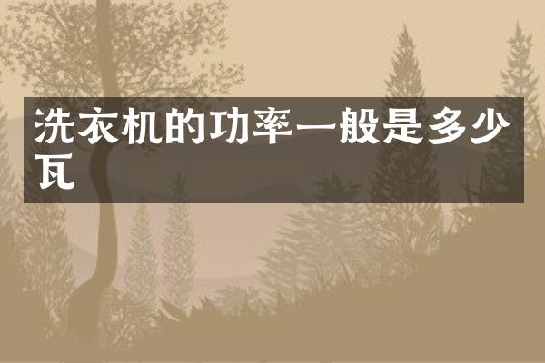 洗衣机的功率一般是多少瓦