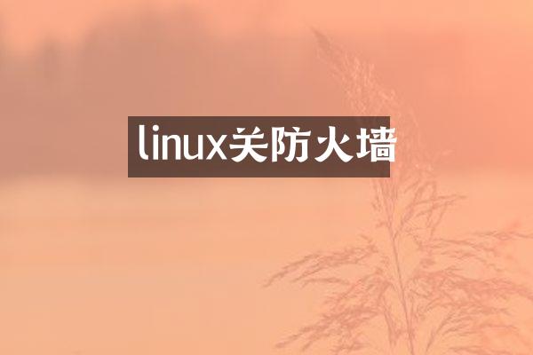 linux关防火墙