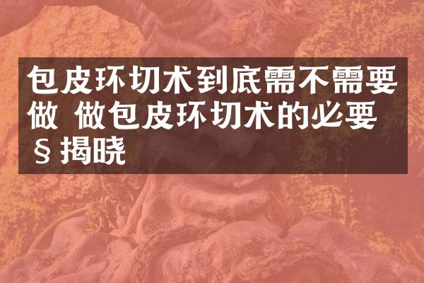 包皮环切术到底需不需要做 做包皮环切术的必要性揭晓