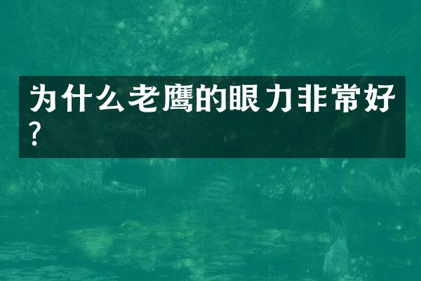 为什么老鹰的眼力非常好?