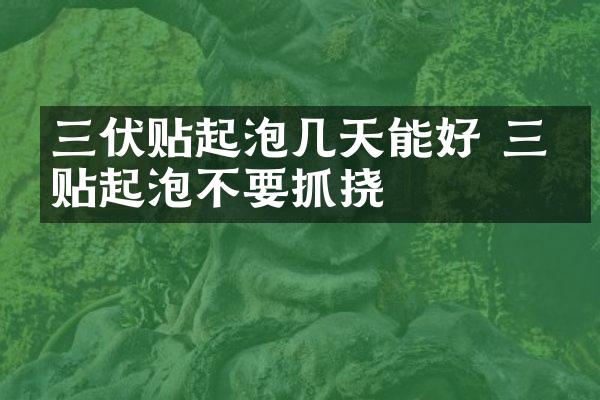 三伏贴起泡几天能好 三伏贴起泡不要抓挠