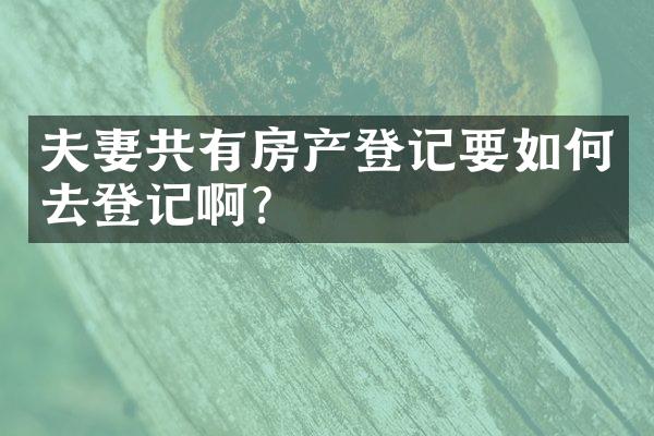 夫妻共有房产登记要如何去登记啊?