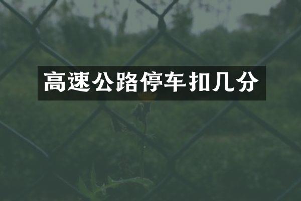 高速公路停车扣几分