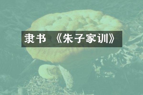 隶书 《朱子家训》