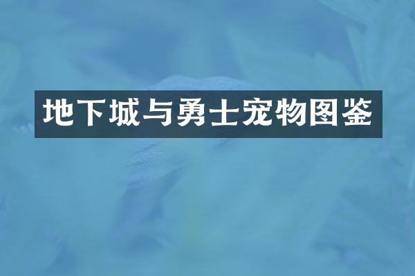 地下城与勇士宠物图鉴