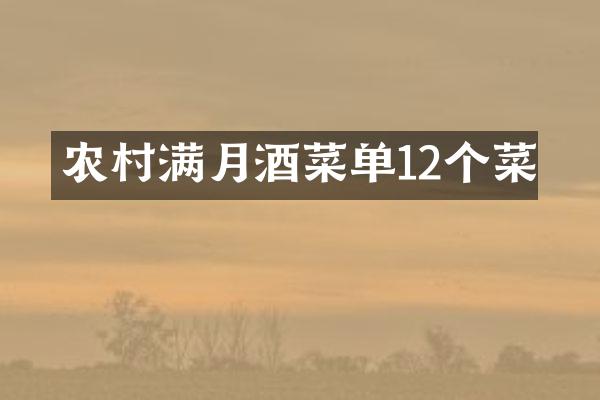 农村满月酒菜单12个菜