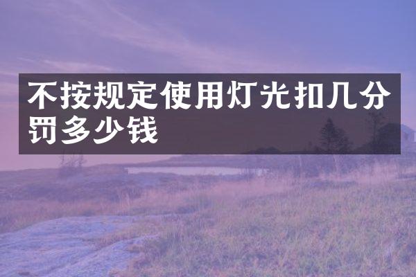 不按规定使用灯光扣几分罚多少钱