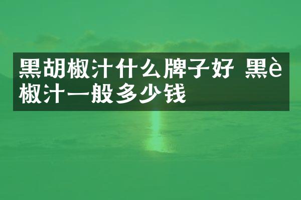 黑胡椒汁什么牌子好 黑胡椒汁一般多少钱