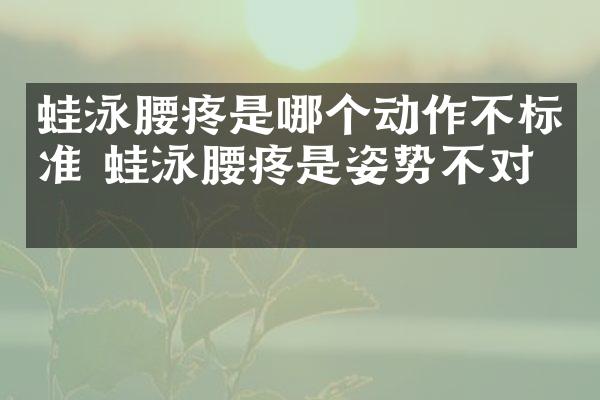 蛙泳腰疼是哪个动作不标准 蛙泳腰疼是姿势不对吗