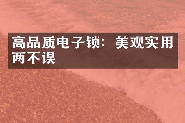 高品质电子锁：美观实用两不误