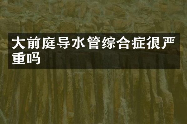 大前庭导水管综合症很严重吗