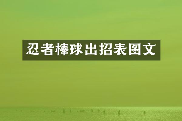忍者棒球出招表图文