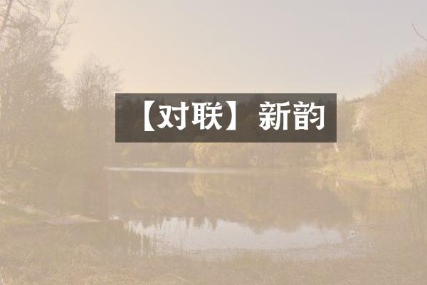 【对联】新韵