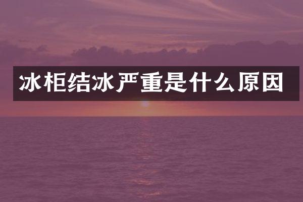 冰柜结冰严重是什么原因