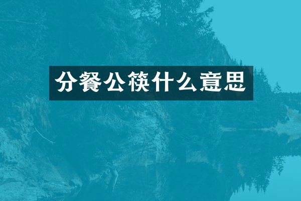 分餐公筷什么意思
