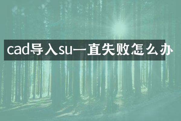 cad导入su一直失败怎么办