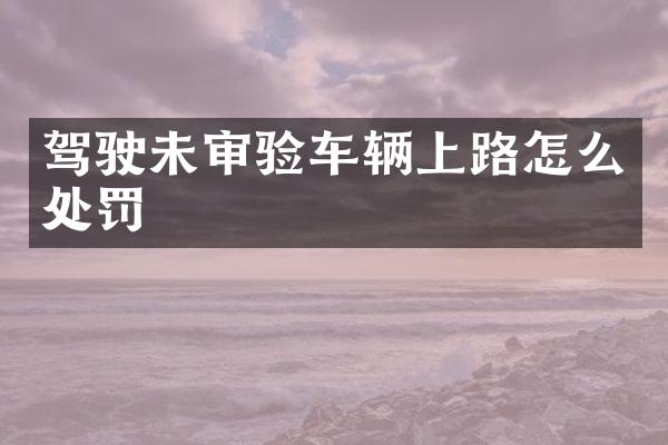 驾驶未审验车辆上路怎么处罚
