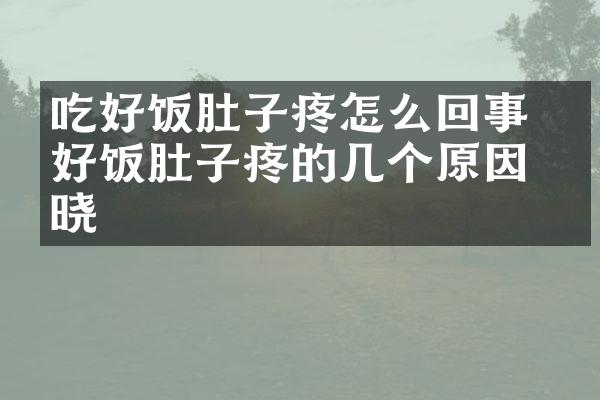 吃好饭肚子疼怎么回事 吃好饭肚子疼的几个原因揭晓