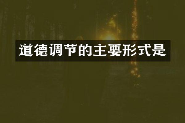 道德调节的主要形式是