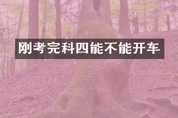 刚考完科四能不能开车
