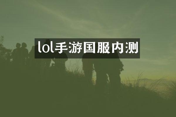 lol手游国服内测