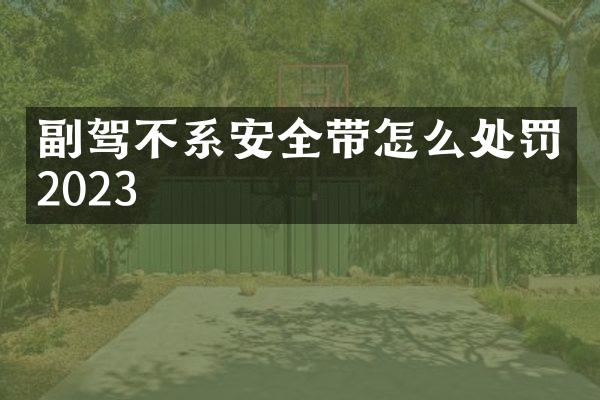 副驾不系安全带怎么处罚2023