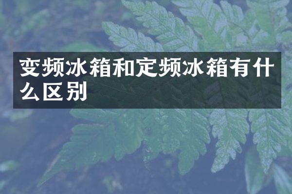 变频冰箱和定频冰箱有什么区别