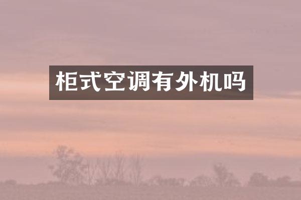 柜式空调有外机吗