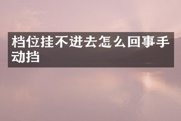档位挂不进去怎么回事手动挡