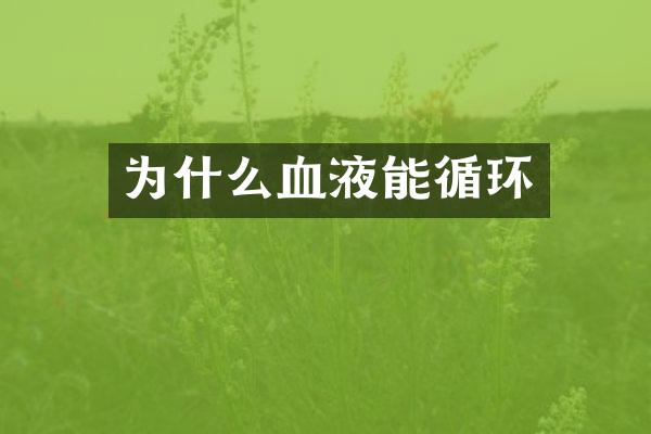 为什么血液能循环