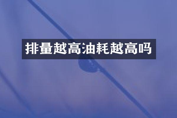 排量越高油耗越高吗