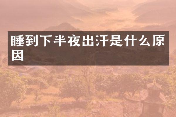 睡到下半夜出汗是什么原因