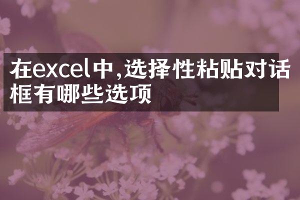在excel中,选择性粘贴对话框有哪些选项