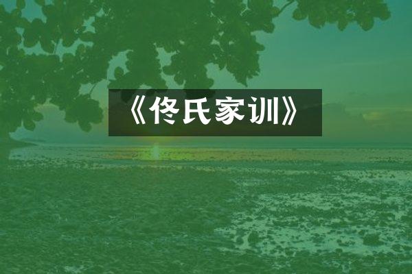 《佟氏家训》
