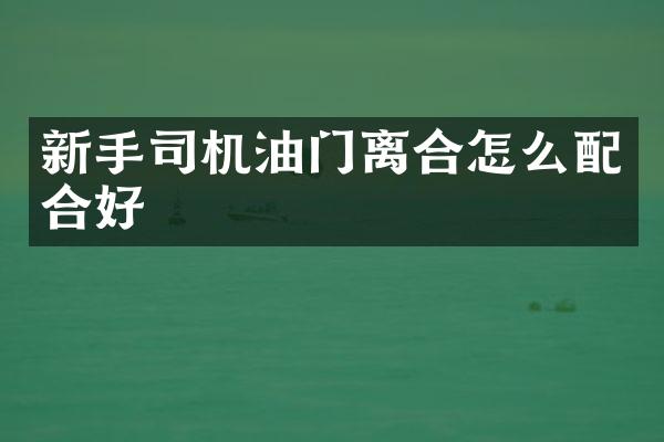 新手司机油门离合怎么配合好