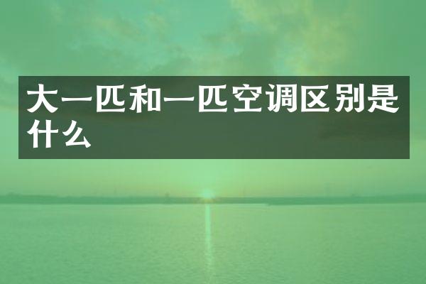 大一匹和一匹空调区别是什么