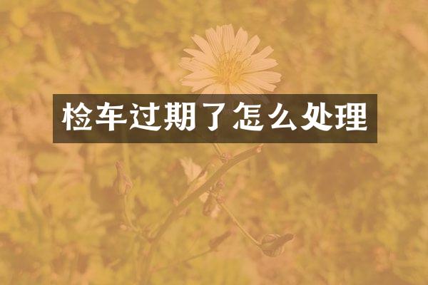检车过期了怎么处理