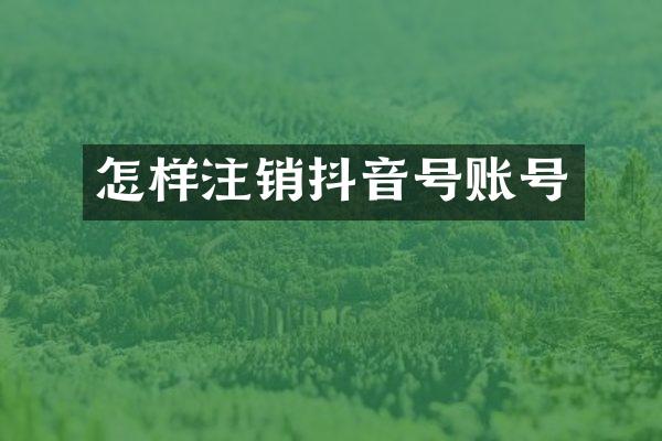 怎样注销抖音号账号