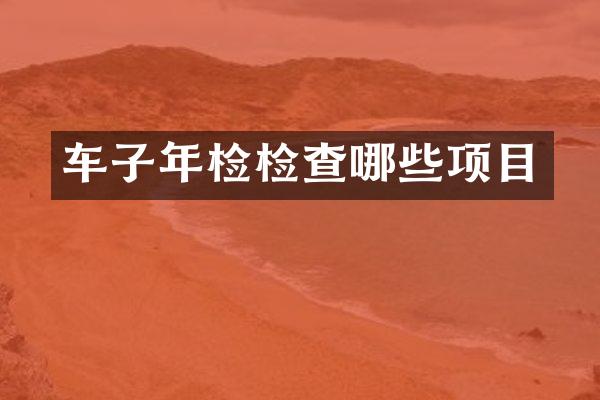 车子年检检查哪些项目
