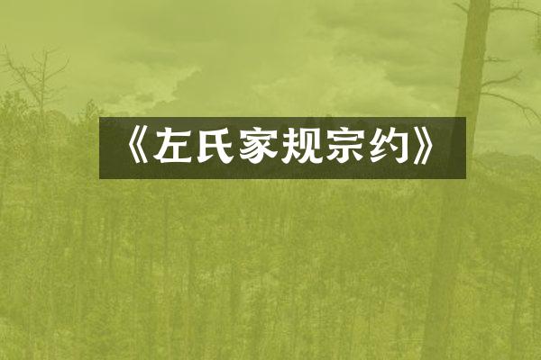 《左氏家规宗约》