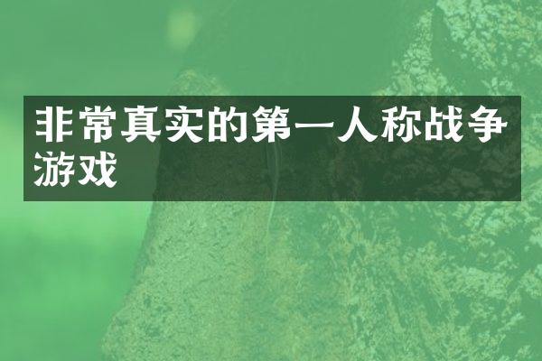 非常真实的第一人称战争游戏