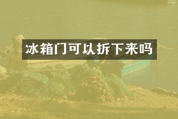 冰箱门可以拆下来吗