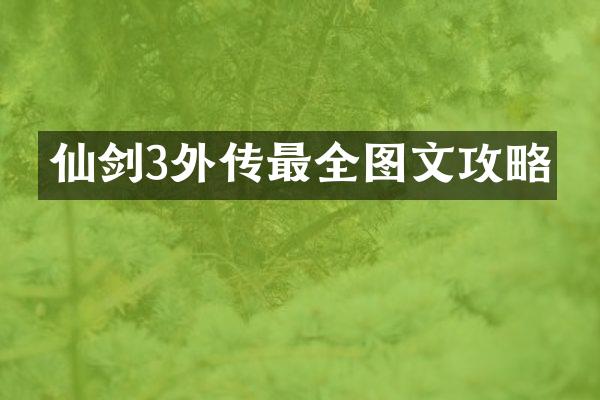 仙剑3外传最全图文攻略