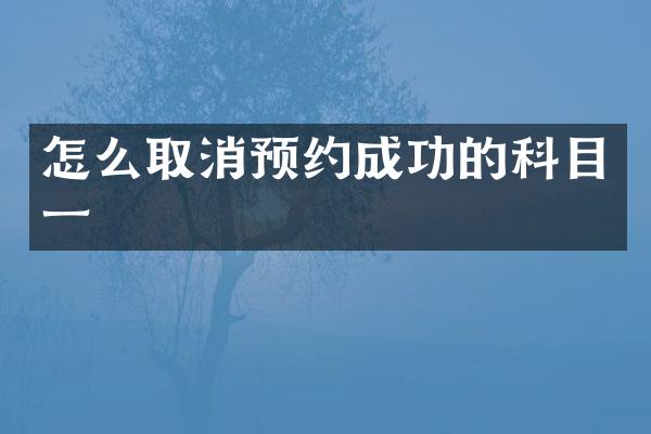 怎么取消预约成功的科目一